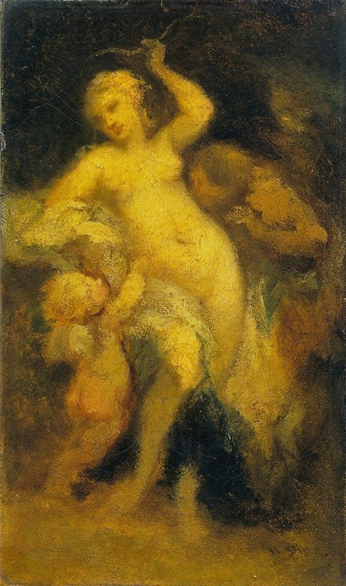 Venus disarming Cupid (probably c.1855)