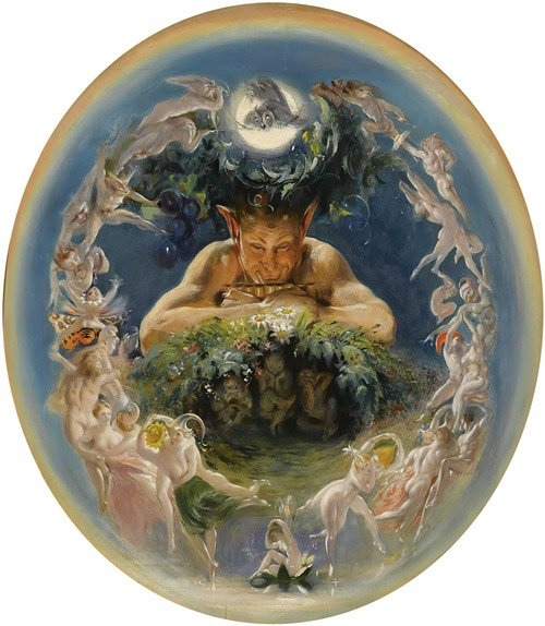 Pan And The Dancing Fairies (The Faun And The Fairies) — Daniel Maclise