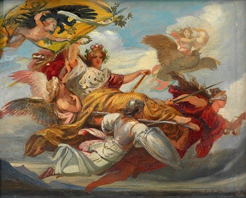 Apotheose der Austria (Skizze zu einem Deckenbild im Neuen Rathaus) (before 1889)
