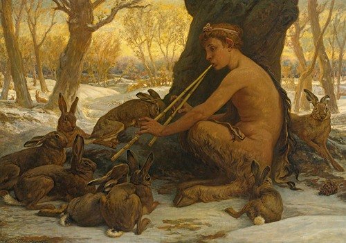 Young Marsyas (Marsyas Enchanting The Hares) (1878)