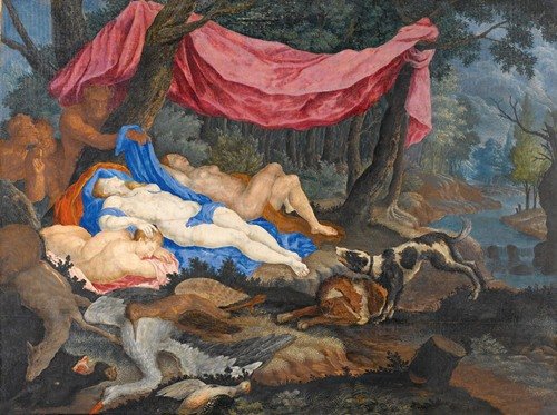A Satyr Leering At Sleeping Nymphs (circa 1700)