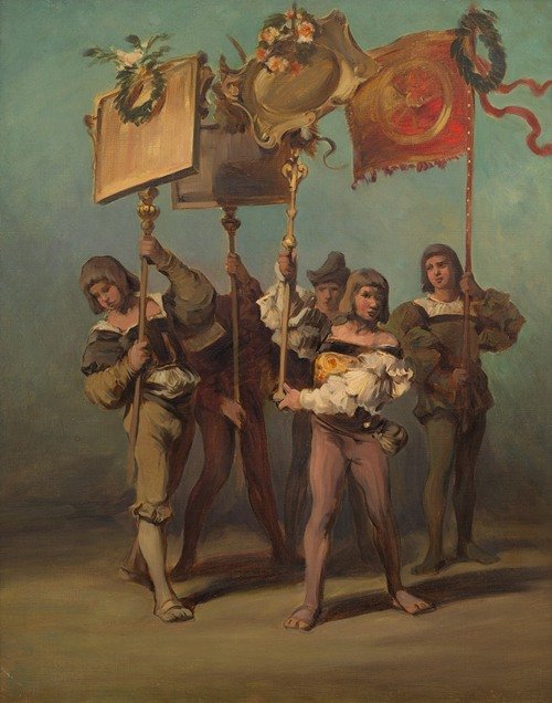 Entwurf zum Festzug 1879 – Standartenträger der Tischler (1879)