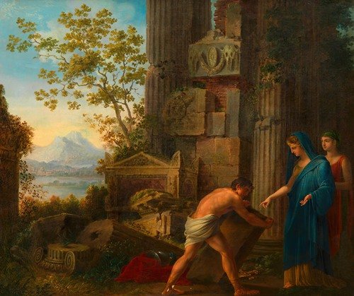 Theseus findet unter dem Felsen das Schwert seines Vaters Aigeus (1802)