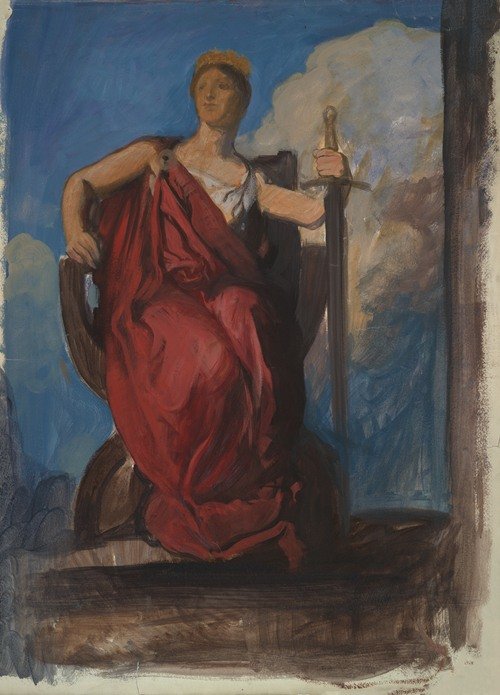 Study for figure of The Genius of Pennsylvania in ‘The Apotheosis of Pennsylvania’ (1902-1911)