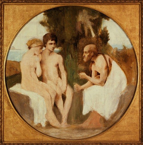 Philétas instruisant Daphnis et Chloé (1875)