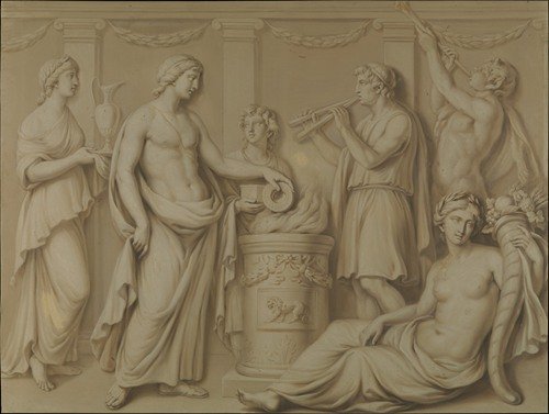 Ceremonial scene with Abundance and Piping Pan (1765–66)