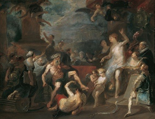 Allegorie auf eine Preisverteilung an der Wiener Akademie unter Wenzel Anton Fürst von Kaunitz-Rietberg (1790)