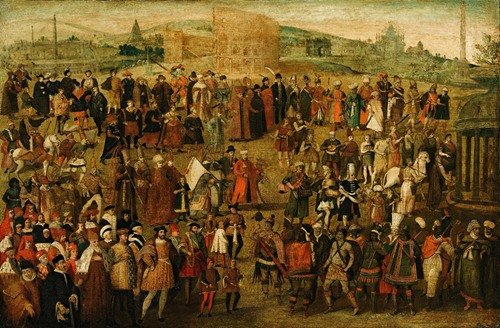 Allegorical composition of François ier on Julius Caesar’s path (16th century)