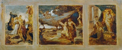 Skizze für ein Triptychon mit mythologischen Szenen (1865)