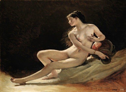 Study for the figure of the seine, for the opera garnier, paris