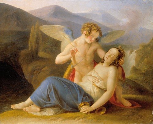 Psyche wird durch Amors Pfeil aus der Ohnmacht erweckt (1837)