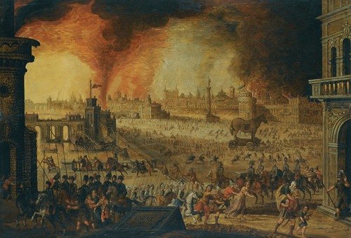 The Burning Of Troy (17th Century)