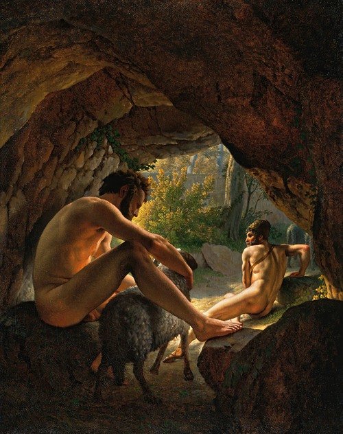 Ulysses Fleeing the Cave of Polyphemus (1812) — Christoffer Wilhelm Eckersberg