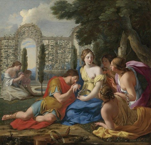 Polyphilus And Polia Accompanied By Nymphs On Island Of Cythera