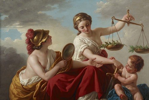 Justice Disarmed by Innocence and Applauded by Prudence (1766) — Louis-Jean-François Lagrenée