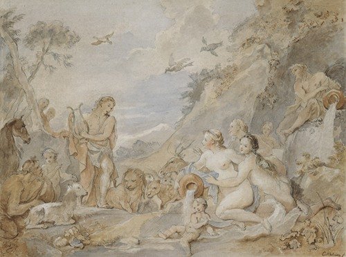Orpheus Charming the Nymphs, Dryads, and Animals (1757)