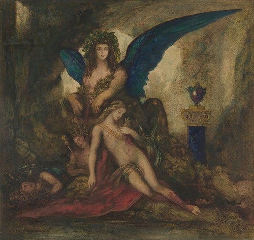 Sphinx in a Grotto (Poet, King and Warrior) (1887–1888)