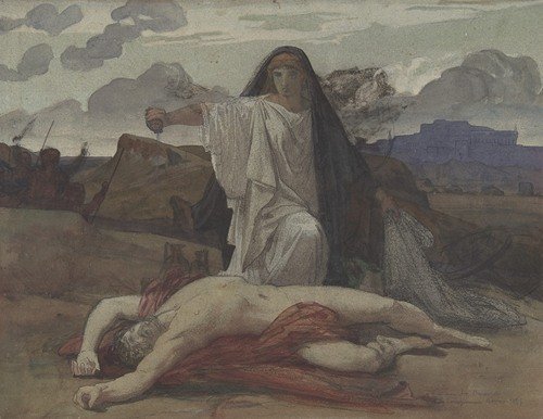 Antigone Gives Token Burial to the Body of Her Brother Polynices (1835–98)