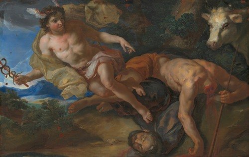 Mercury rescues the disguised Io after beheading Argus (c. 1690-95)