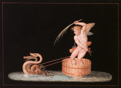 Cupid Drawn by Two Sea Serpents — Michaelangelo Maestri
