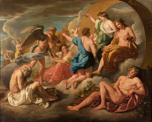 Apollon accordant son char à Phaéton, d’après Poussin (1600-1699)