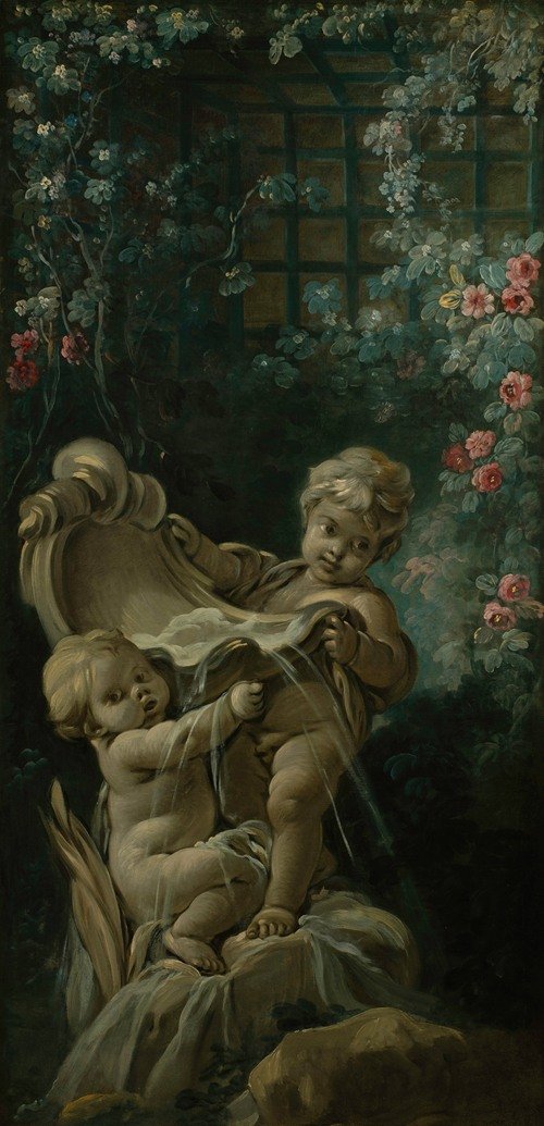 Fontaine avec deux amours dont l’un est agenouillé (1765-1770)