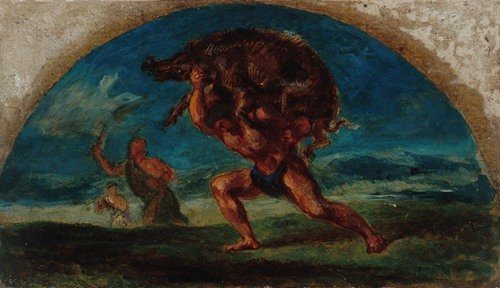Hercule et le Sanglier d’Erymanthe, d’après Delacroix (1852-1854)