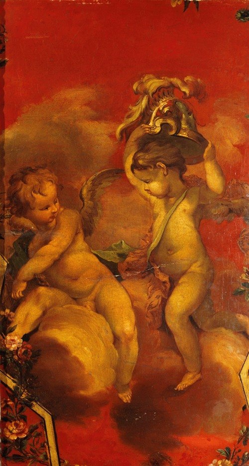 Deux Génies avec un casque (1740-1750)