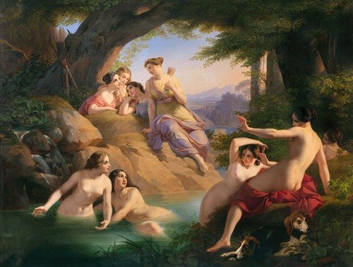 Diana and her Nymphs Bathing (1846) — Paul Emil Jacobs