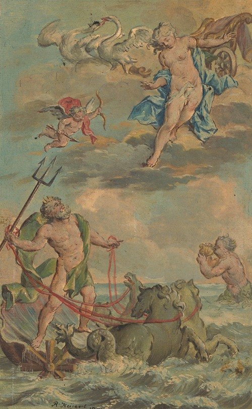 Venus verzoekt Neptunus te verhinderen dat Telemachus zal landen op Ithaca (c. 1719 – 1775)
