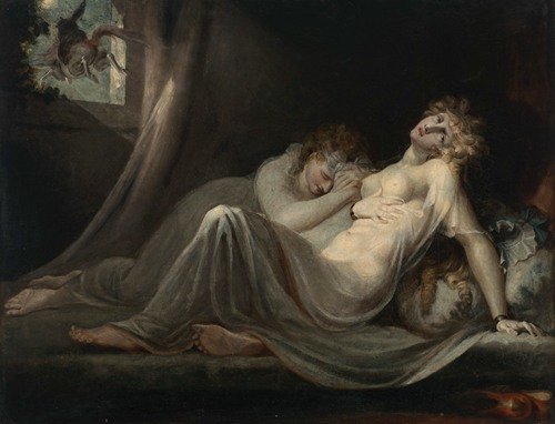 The incubus leaving two young women