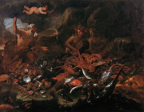 The riches of the sea with Neptune, tritons and two nereids (1684)