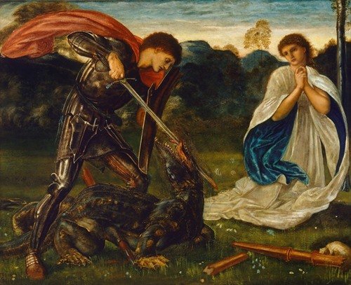 The fight; St George kills the dragon VI (1866)