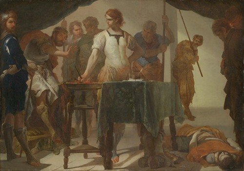 Mucius Scaevola Confronting King Porsenna (circa 1650)