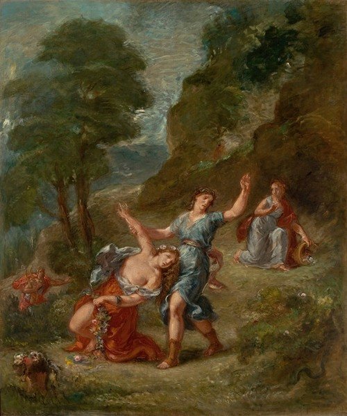 The Spring – Eurydice bitten by a serpent while picking flowers (Eurydice’s death) (1856-1863)