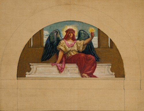 Sketch for the Mural at Oberlin College, ‘The Spirit of Self-Sacrificing Love’ (1914)