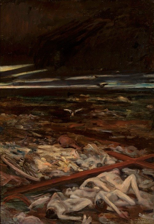 Pestilence, right-hand section of the triptych “Disaster” (1870)
