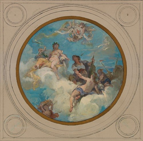 Allégories du canal de l’Ourcq, du Travail et de la Navigation (1886)