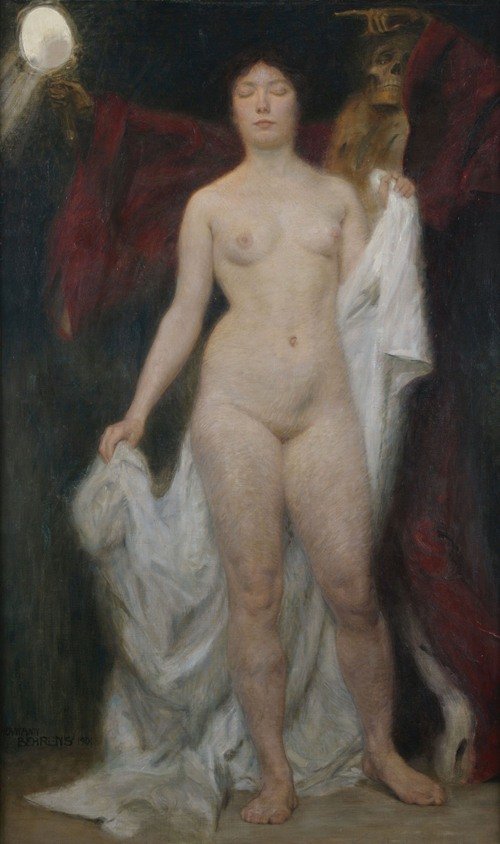 Weiblicher Akt mit Tod als Vanitasallegorie (1901)