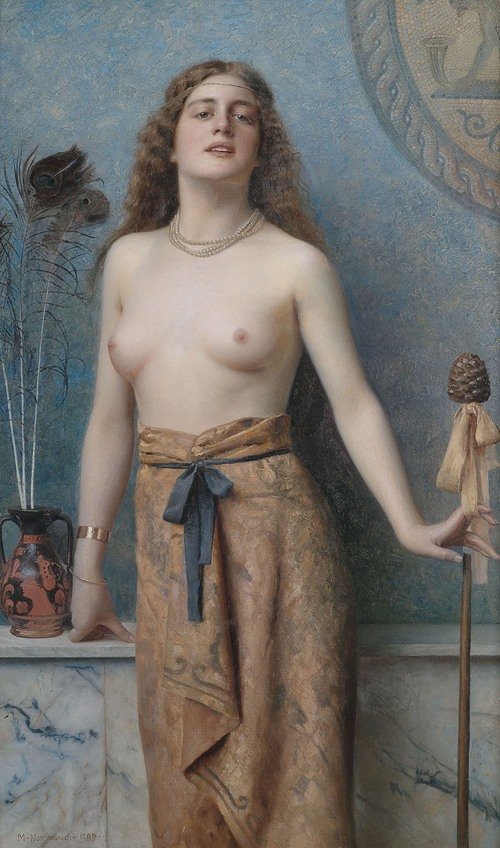 Young bacchante with thrysos staff (1899)