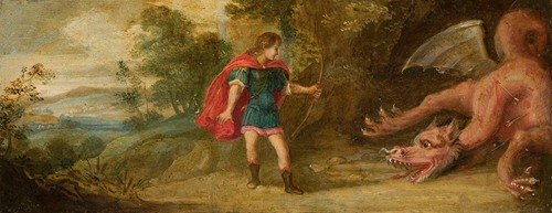 Apollo killing Python (Ovid, Metamorphoses, I, 438ff.)