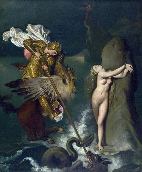 Angelica saved by Ruggiero (1819-39) — Jean Auguste Dominique Ingres