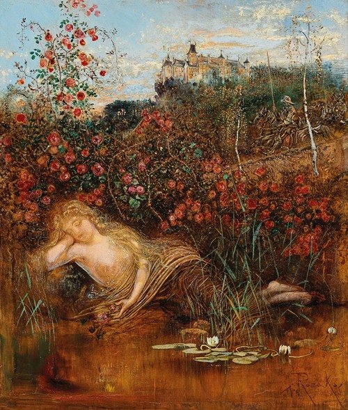 A Kamptal Nymph under a Rose Hedge