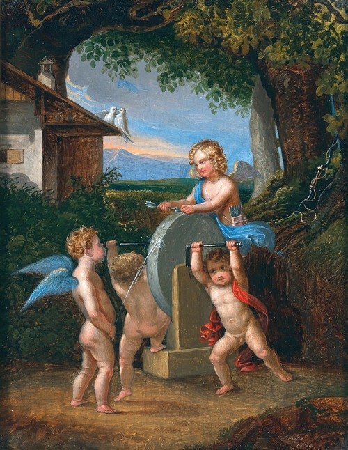 Putti Sharpening Cupid’s Arrow (1834)