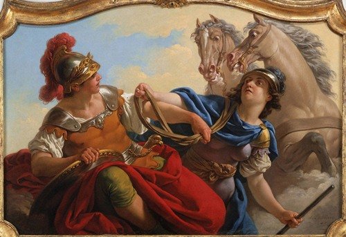 Bellona Presenting the Reins of his Horses to Mars (1766)