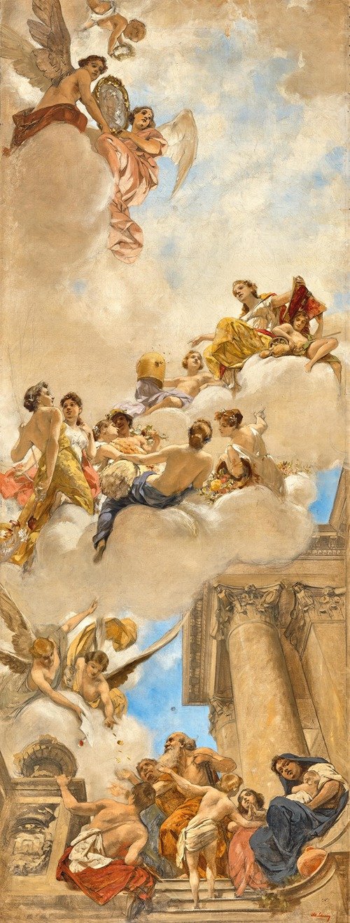 Design for a ceiling fresco, Allegory of Austria — Alois Hans Schram