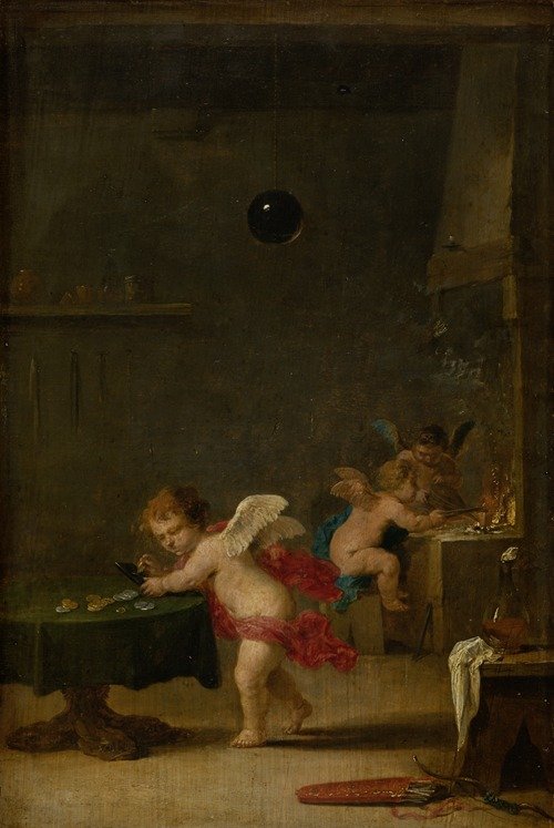 Amoretti in an Alchemist’s Workshop (ca 1635-1637)