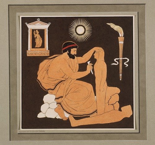 Prometheus formt aus Lehm den Menschen (ca. 1832)