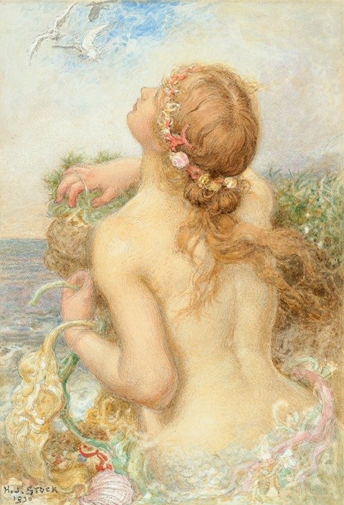 Mermaid rising from the sea (1930)