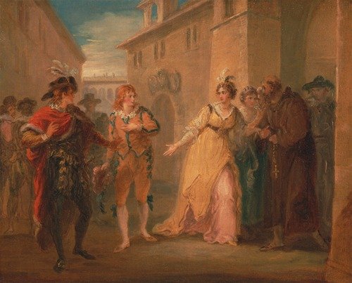 The revelation of Olivia’s betrothal, from ‘Twelfth Night,’ Act V, Scene i (ca. 1790)